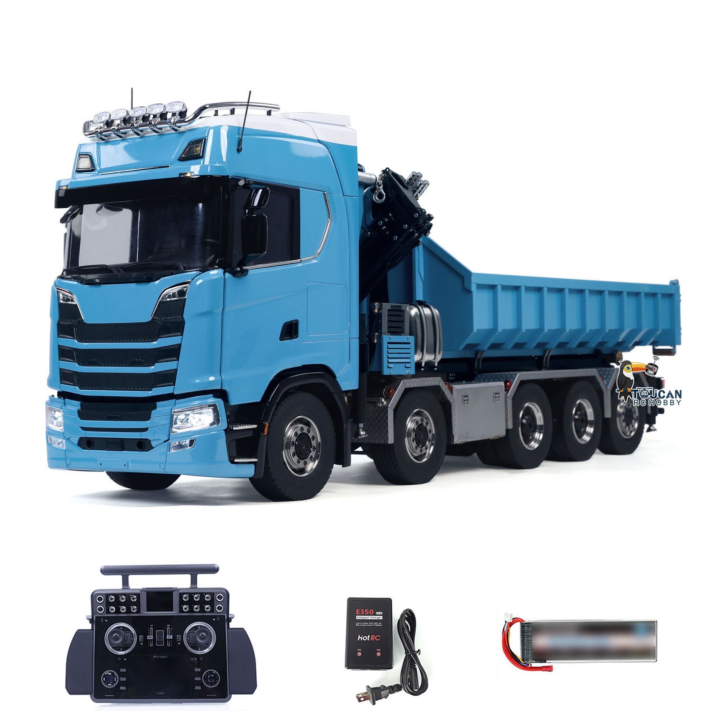 RC Metal 1/14 Hydraulic Dumper & Crane 770S 10x10 3-speed RTR Full Dump Trucks Battery