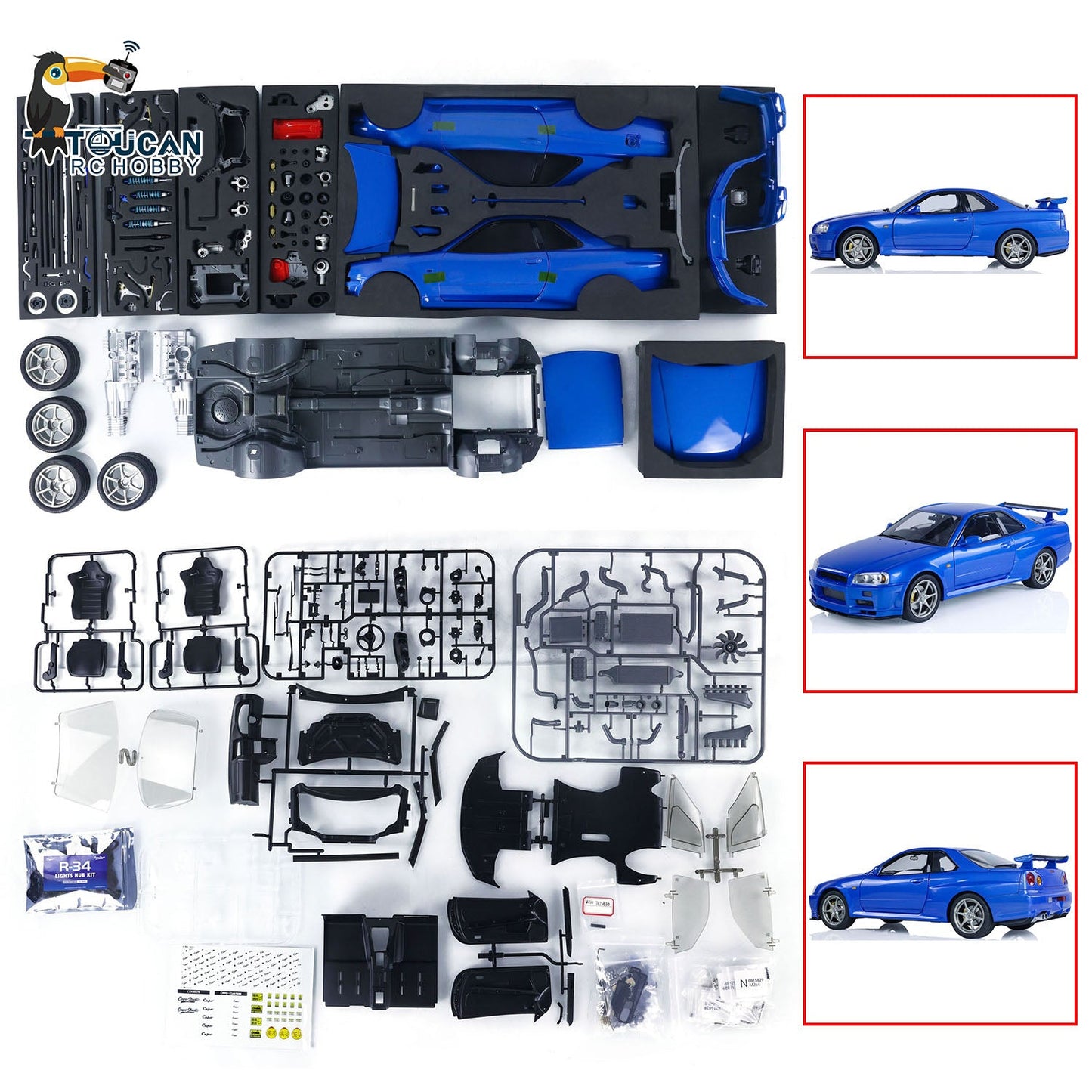 Metal 1/8 Capo Painted RC Racing Car Electric Radio Control High-Speed Drift Vehicles R34 Hobby Model High-Value Collections