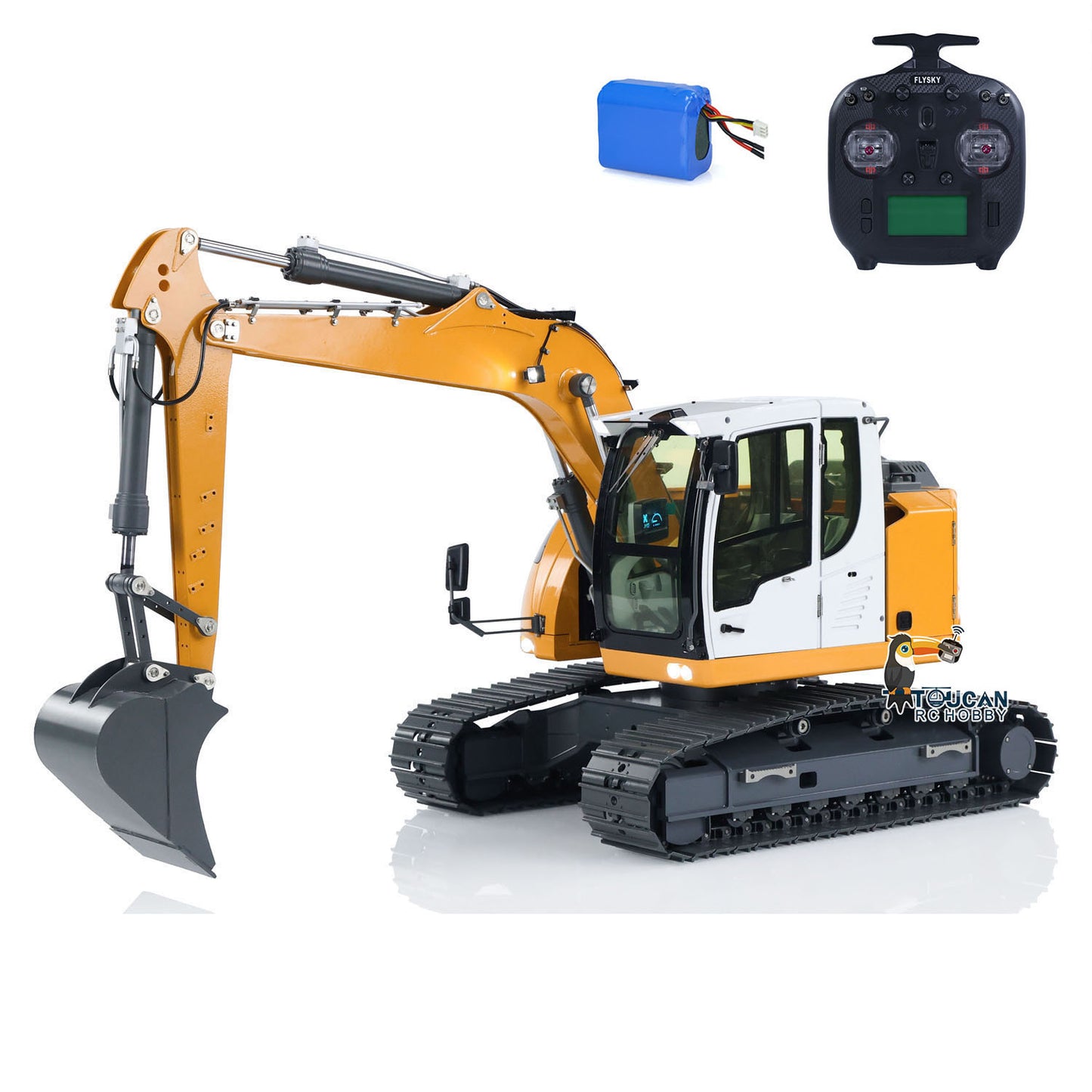 JDM-208 1/14 RC Hydraulic Excavator R920 Metal Remote Control Digger 920 Model ST8 Controller with 3-ways Reversing Valve