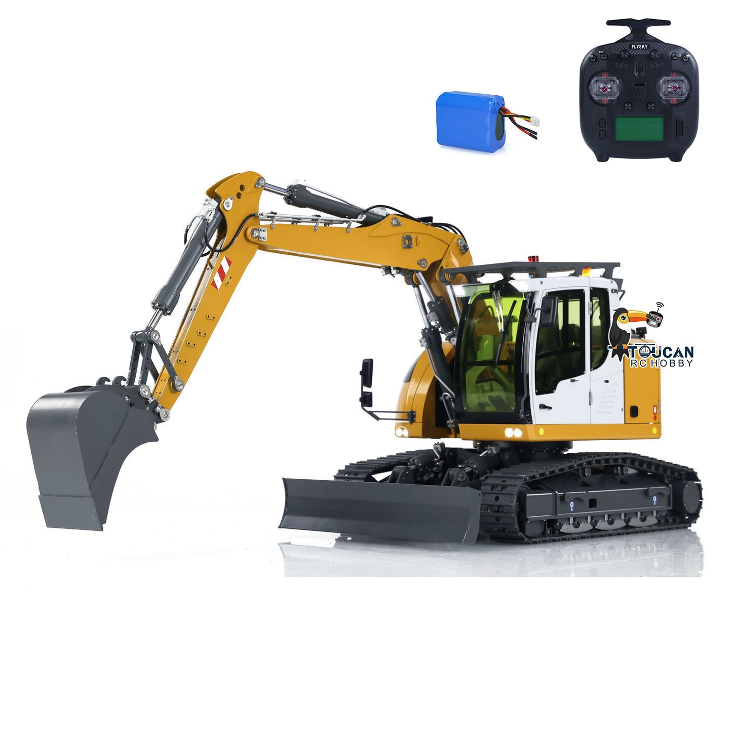 US STOCK 1/14 RC Hydraulic Excavator 914 5-ways Valve Metal Remote Control Digger Model