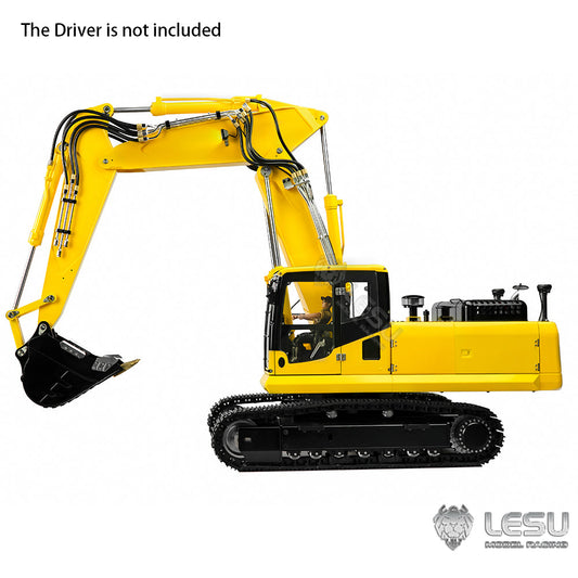 LESU 1/14 3 Arms Hydraulic Painted RC Excavators Digger DIY Model Electric Kits Metal Protective Fence Tree Digging Tool Selector