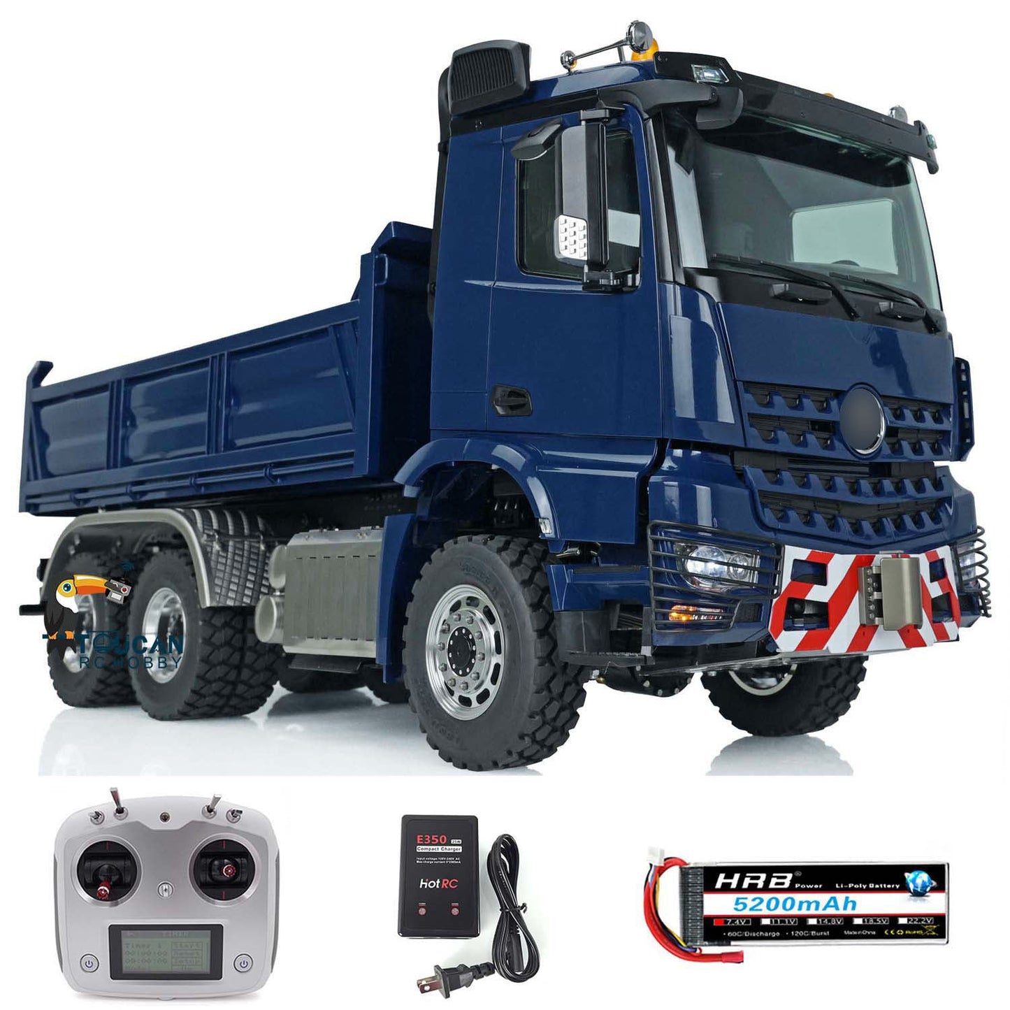 LESU 1/14 6X6 RC Hydraulic Dump Truck for Radio Control Car Brushless Motor LED Light Sound 3348 Painted and Assembled Model