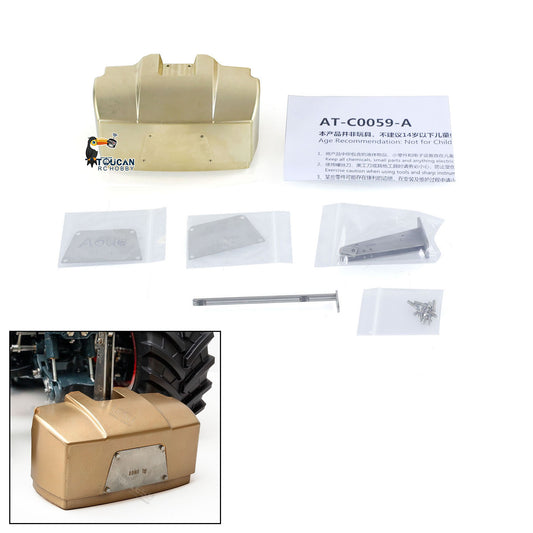 Aluminum Alloy & Brass Front Weight Increasing Module Rear Counterweight for LESU 1/14 Hydraulic RC Tractor AOUE 1050 Farm Truck DIY