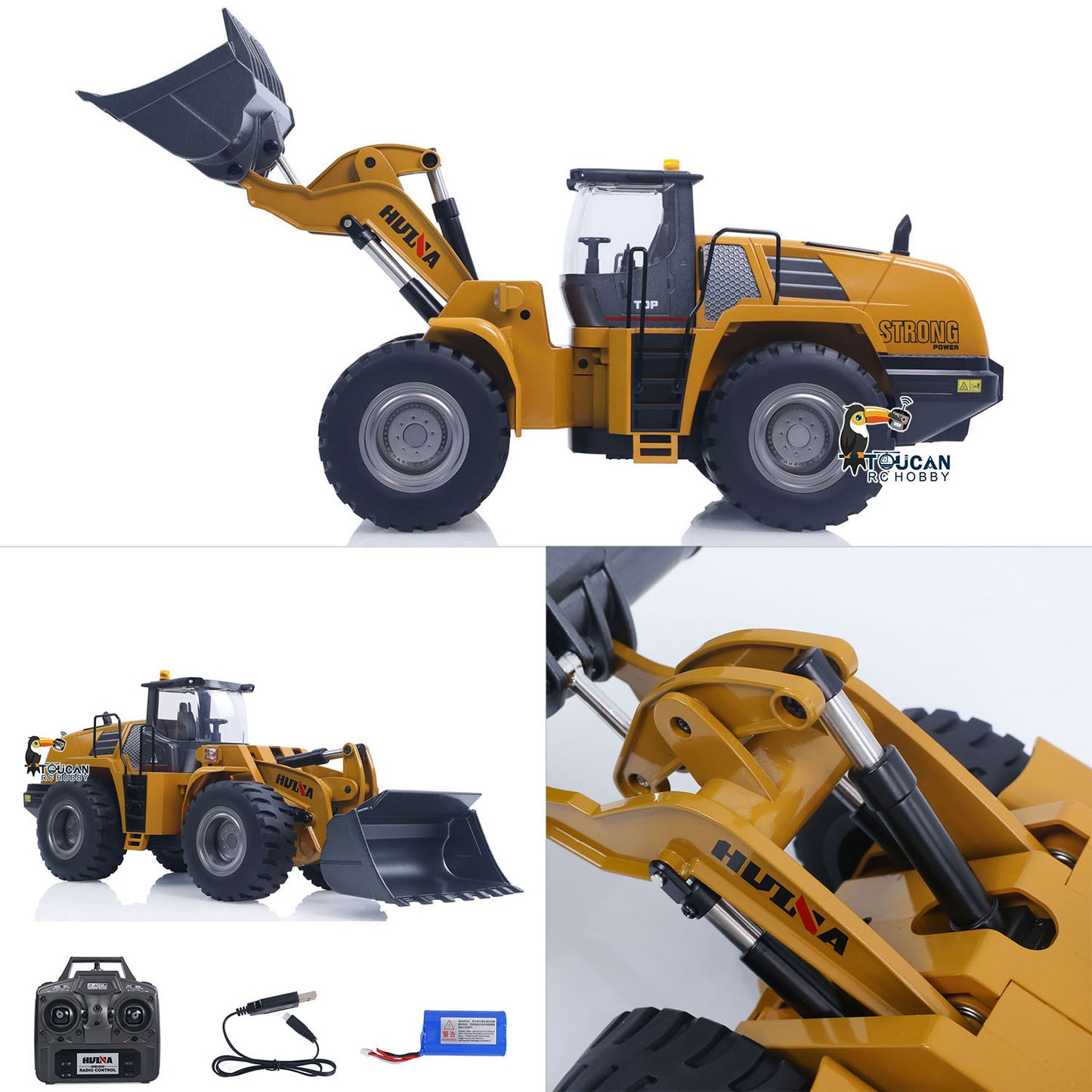1/14 HUINA Toys 2.4G Radio Controlled Loader 1583 Electric Lifting System Lights Sound RC Construction Vehicles Assembled