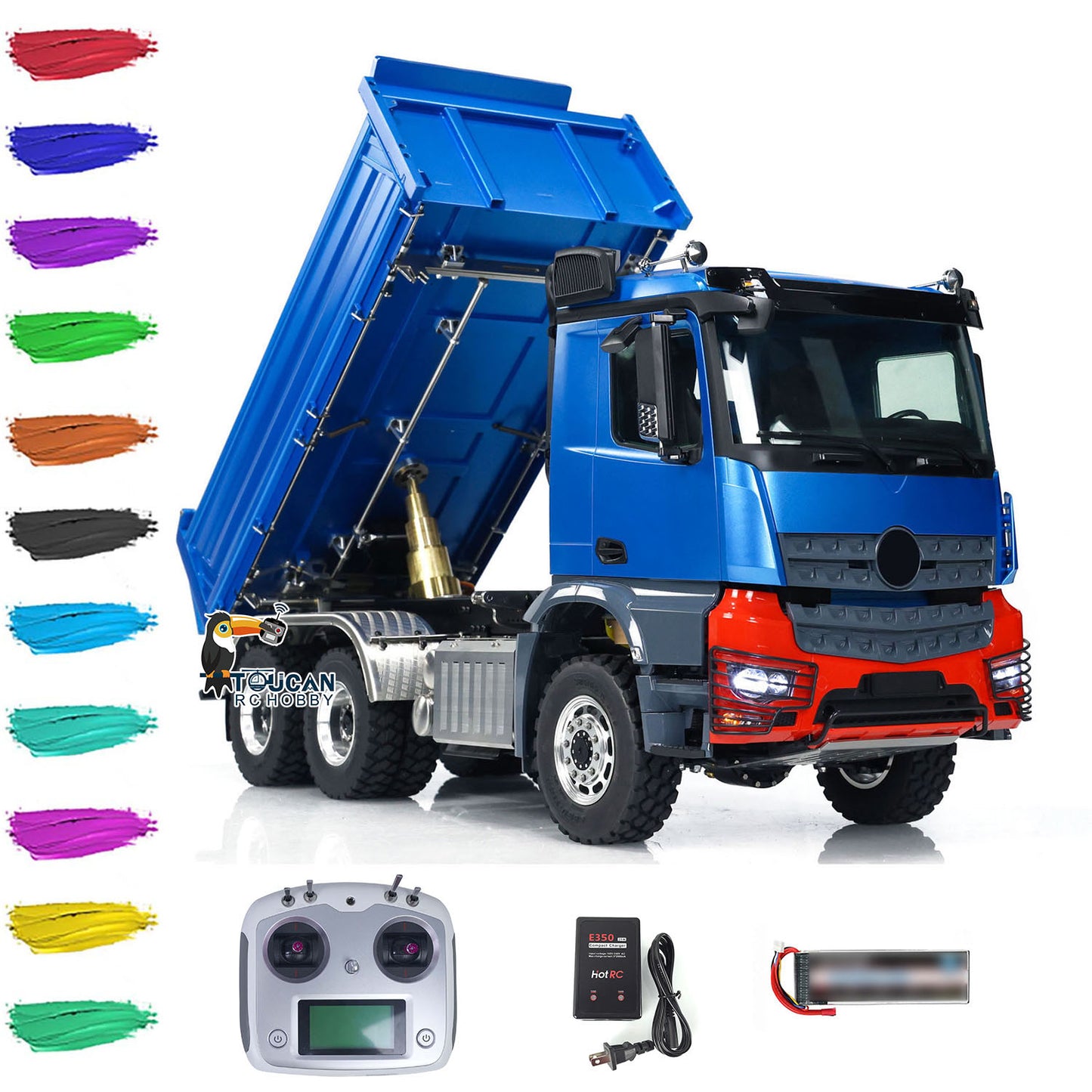 1:14 LESU 3-Axles RC Hydraulic Dumper Truck 6x6 Radio Control 3-way Tipper Cars Simulation Construction Vehicle Hobby Models