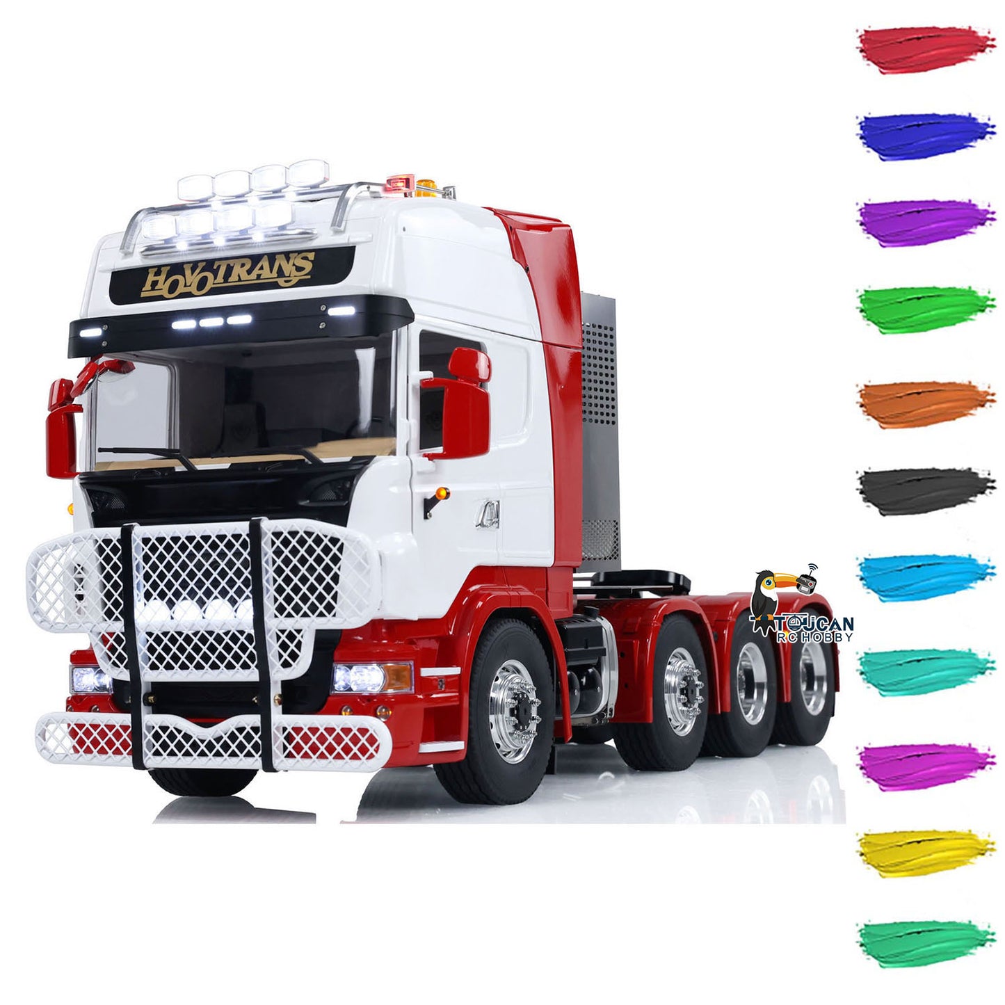 1/14 8X8 RC Tractor Truck TOUCAN Metal RTR Remote Control Car 2-speed Transmission Assembled and Painted with Light Sound System