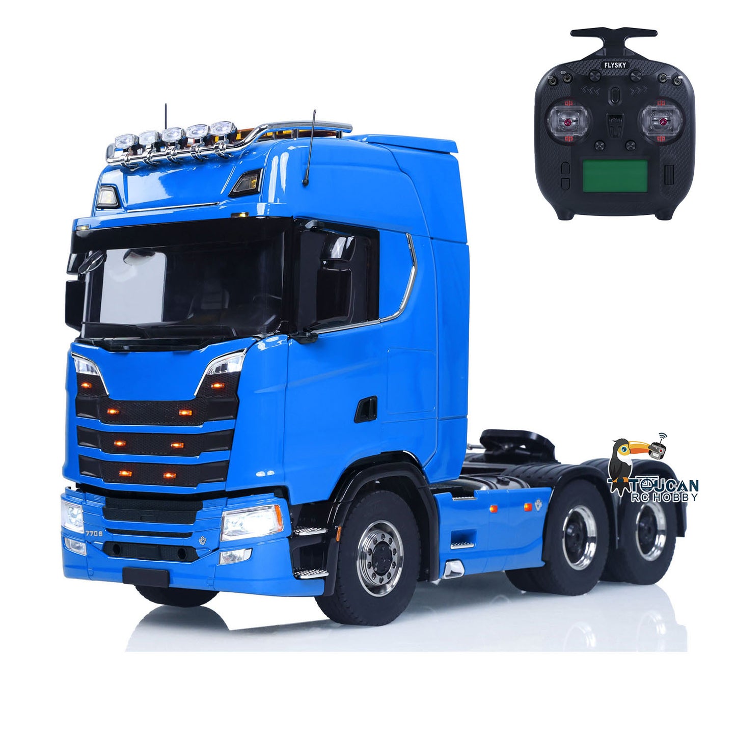 770S 1/14 6X6 RC Tractor Truck Liftable Rear Axle Wheel Hub Reduction Differential Locks Hobbywing ESC Flysky ST8 Light System