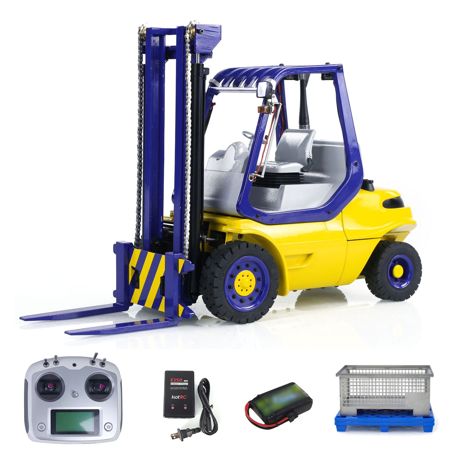 1/14 Hydraulic RC Forklift Wheeled Transfer Car Metal Construction Vehicles