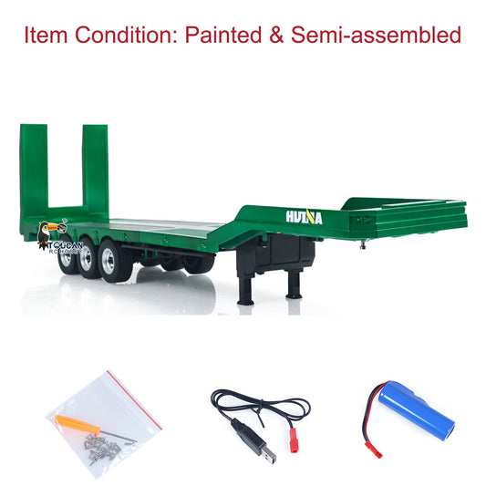HUINA 1/18 Plastic Flatbed Semi Trailer 1502 for Radio Controlled Tractor Truck 1501 RC Model Electric Support Legs Battery No Light