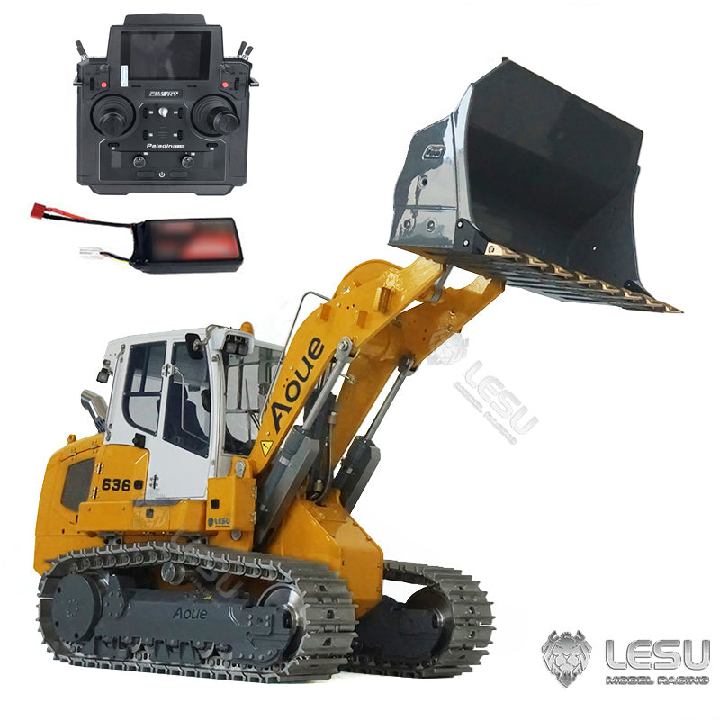 LESU 1/14 Metal 636 Hydraulic Tracked 2CH Valve RC Assembled and Painted Loader PL18EVLITE Radio Light Sound System Motor