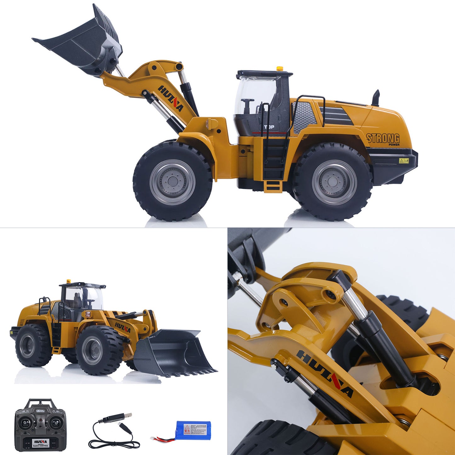 Fast Shipping 1/14 HUINA Toys 2.4G Radio Controlled Loader 1583 Electric Lifting System Lights Sound RC Construction Vehicles Assembled