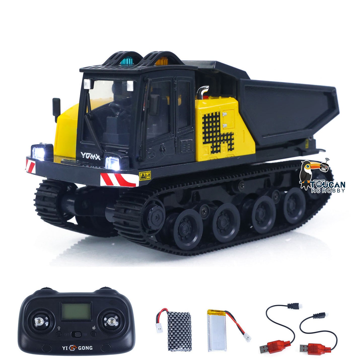 US STOCK 1/50 T14R Panther RTR Electric RC Crawler Dump Truck Construction Vehicle Tracked Tipper Finished Model Toys Lights Sounds Unit
