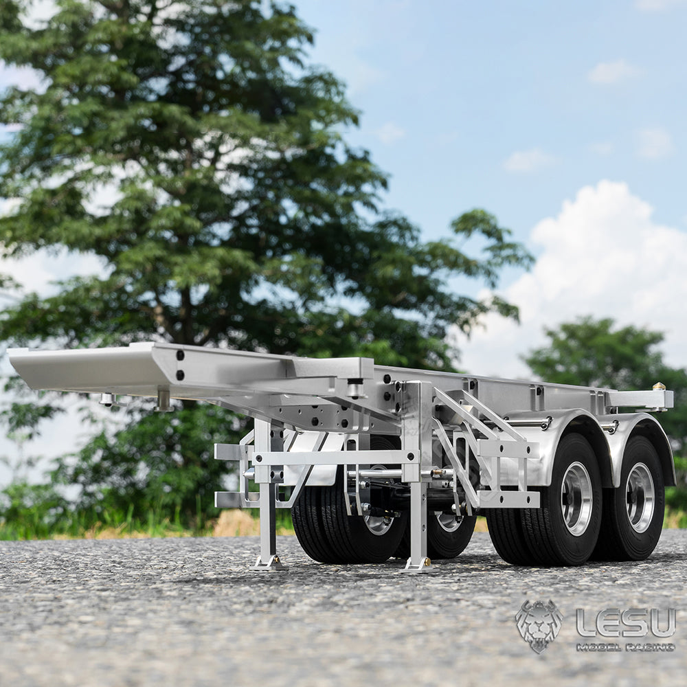 LESU 40ft 20ft Metal Trailer Chassis for 1/14 Radio Controlled Tractor Container Truck RC Cars Model