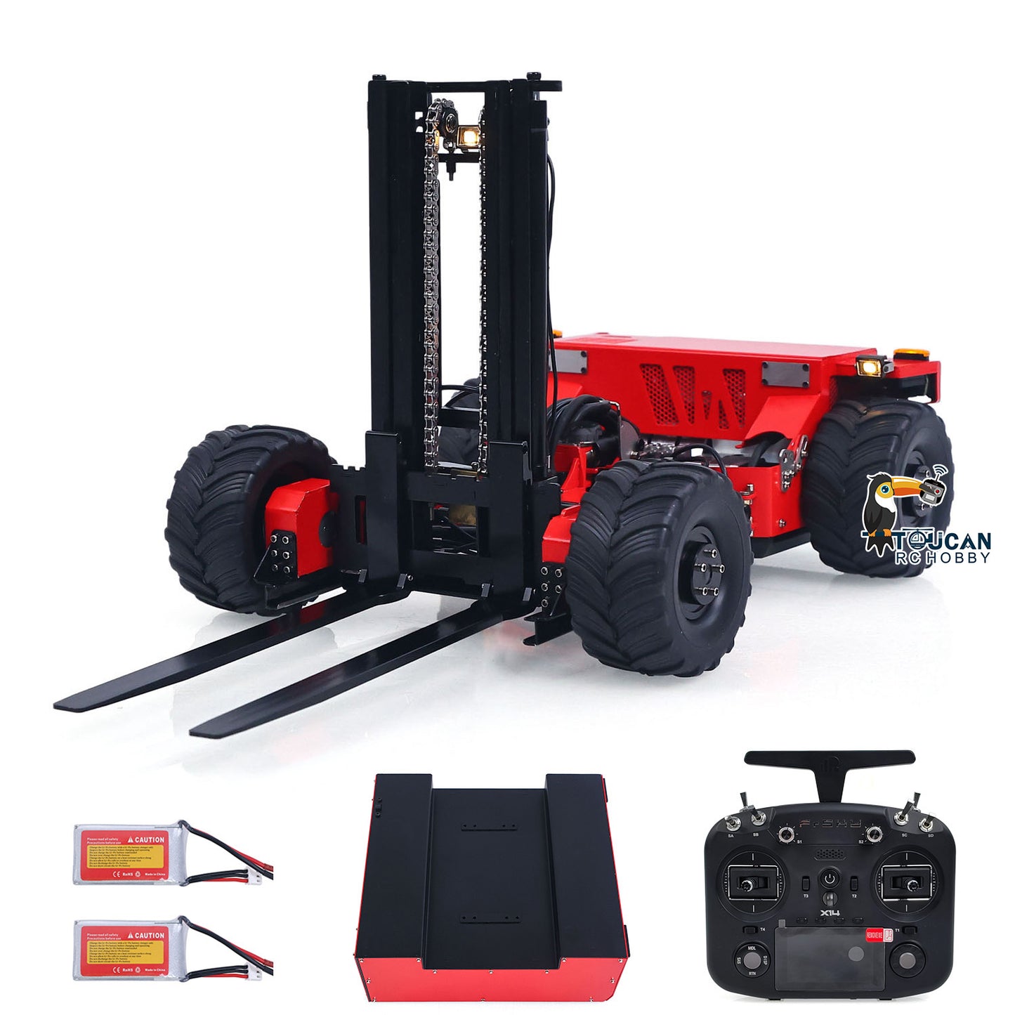 Super Frog Metal 1/14 Remote Control Hydraulic Truck Mounted Forklift BM214 Engineering Vehicle Frsky X14 Radio Lights Sounds