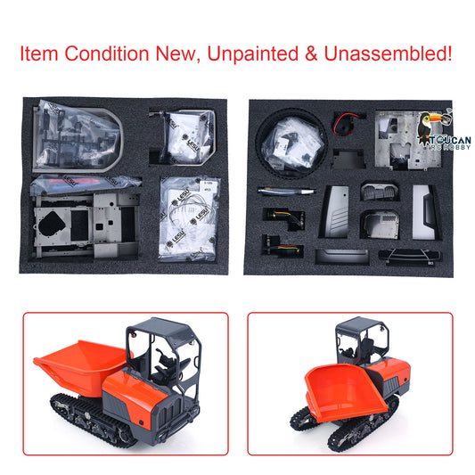 1/14 Hydraulic Remote Control Tracked Dumper KC300HR-5 Unpainted/Painted KIT LESU Metal RC Tipper Model Light System No Battery