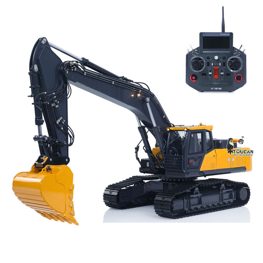 Super Frog 3 Pumps 9CH Valve 1/14 RC Hydraulic Excavator E400 Pro Metal Remote Control Digger Frsky X12 Radio 5D Rocker Joystick