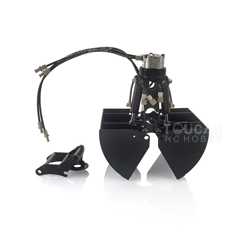 Hydraulic Grab Bucket Universal Attachments for Metal DIY Upgrade 1/14 946 946-3 RC Tracked Wheeled Radio Controlled Excavator