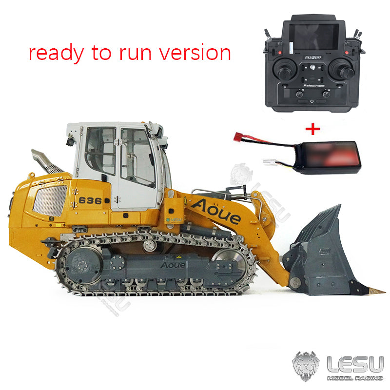LESU 1/14 Metal 636 Hydraulic Tracked 2CH Valve RC Assembled and Painted Loader PL18EVLITE Radio Light Sound System Motor