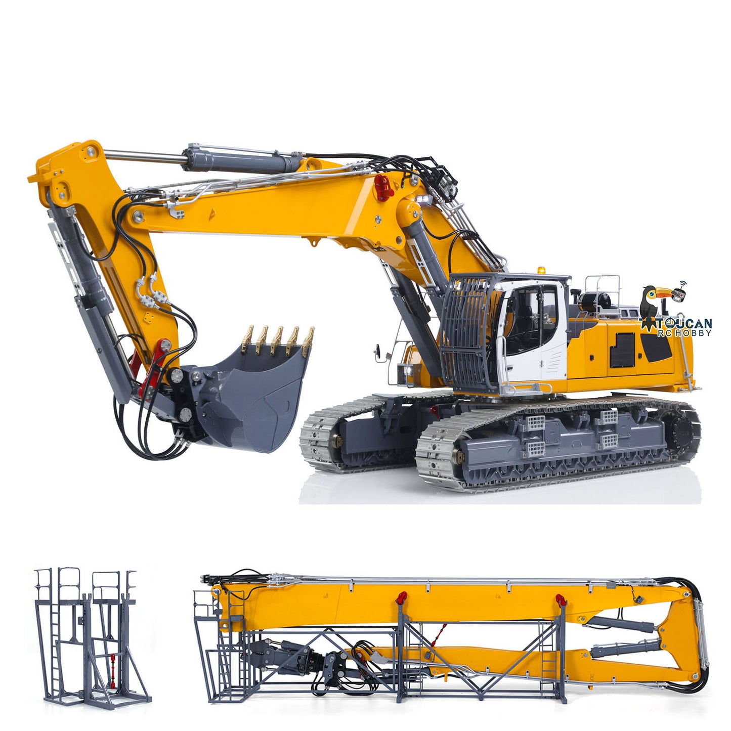 LESU 1/14 RC Full Hydraulic Excavator LR960 Demolition Digging Arm Pump Lights Demolition Digger