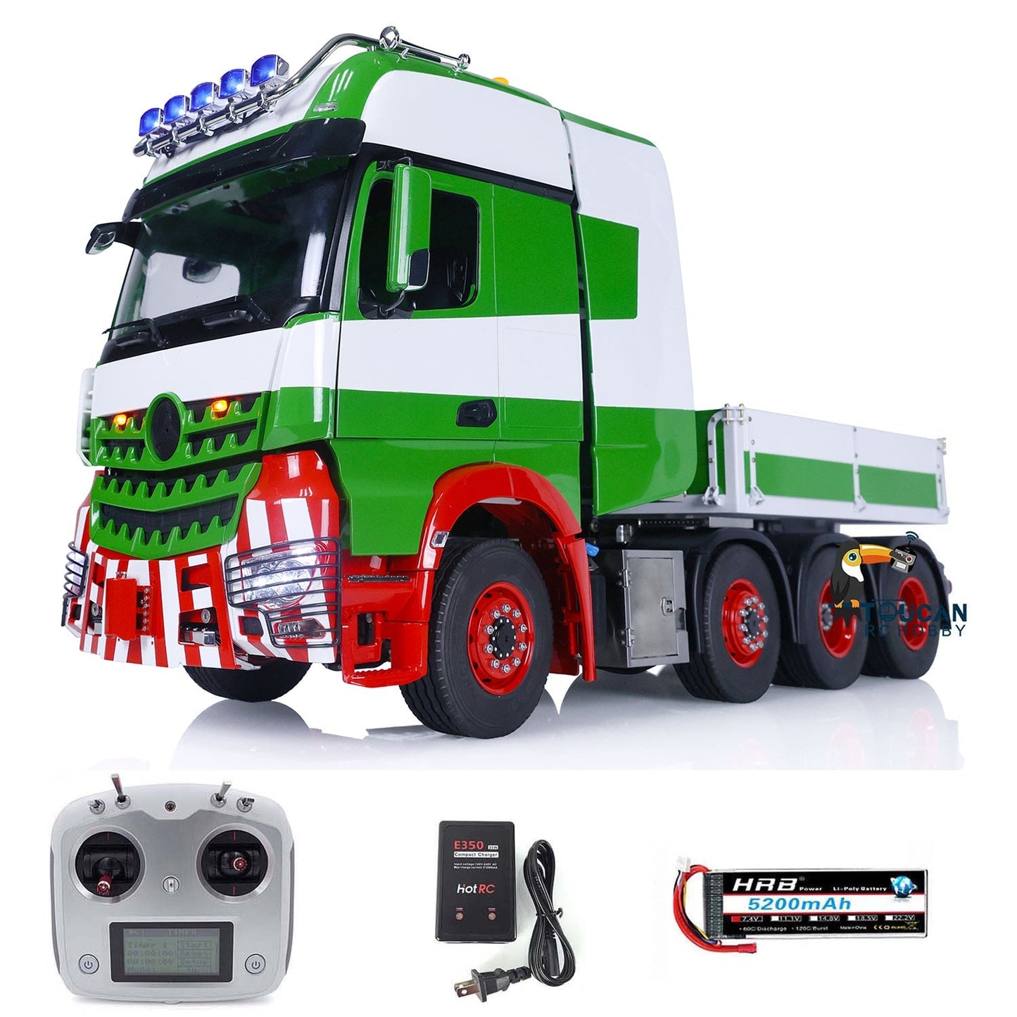 8*8 TOUCAN 1/14 Metal Chassis with Painted and Assembled Cabin RC Tractor Truck RTR Remote Control Car Bucket Sound Light