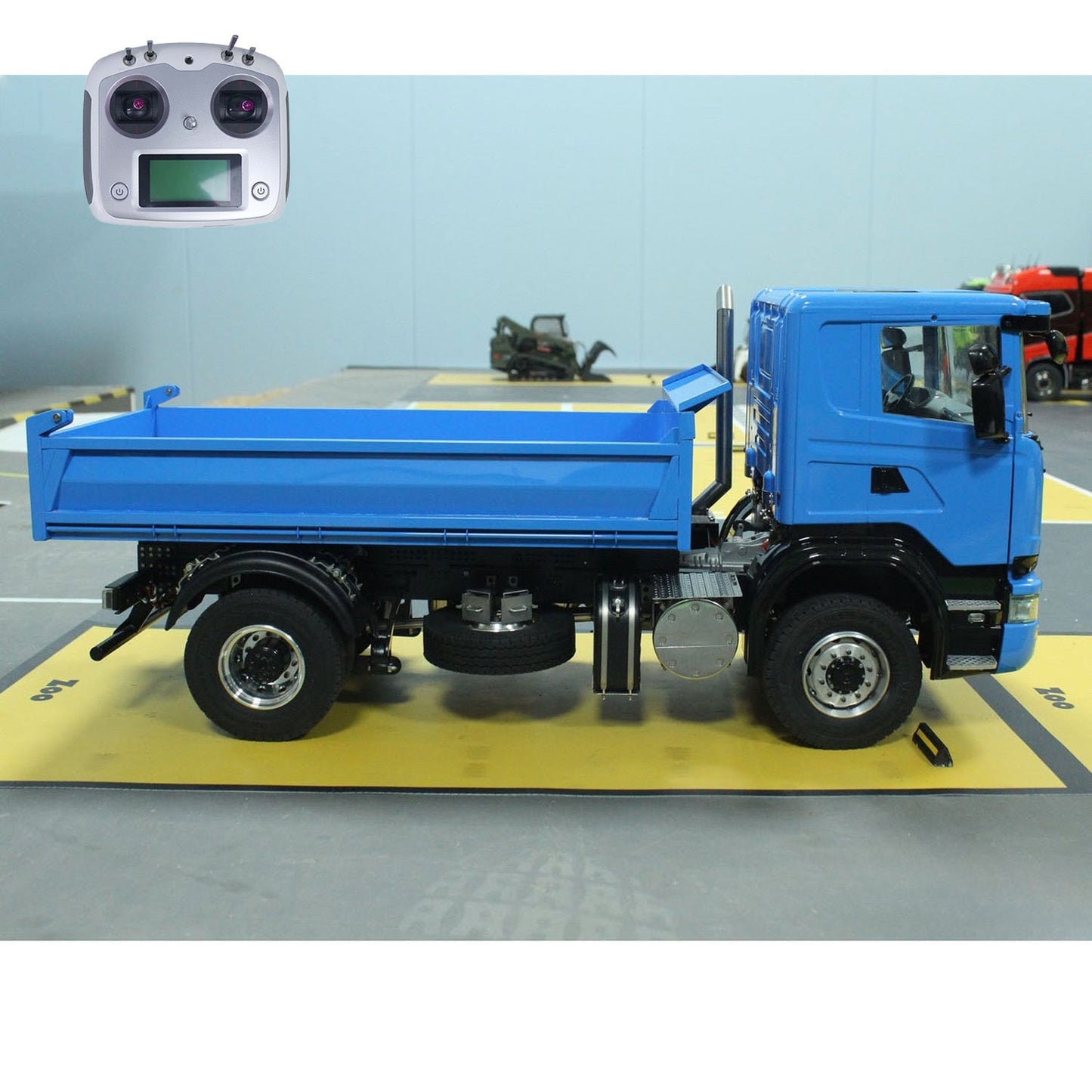 1/14 4*4 RC Hydraulic Dumper Car Remote Control Dump Truck Metal Tipper Electric Model FlySky I6S with 3-speed Transmission