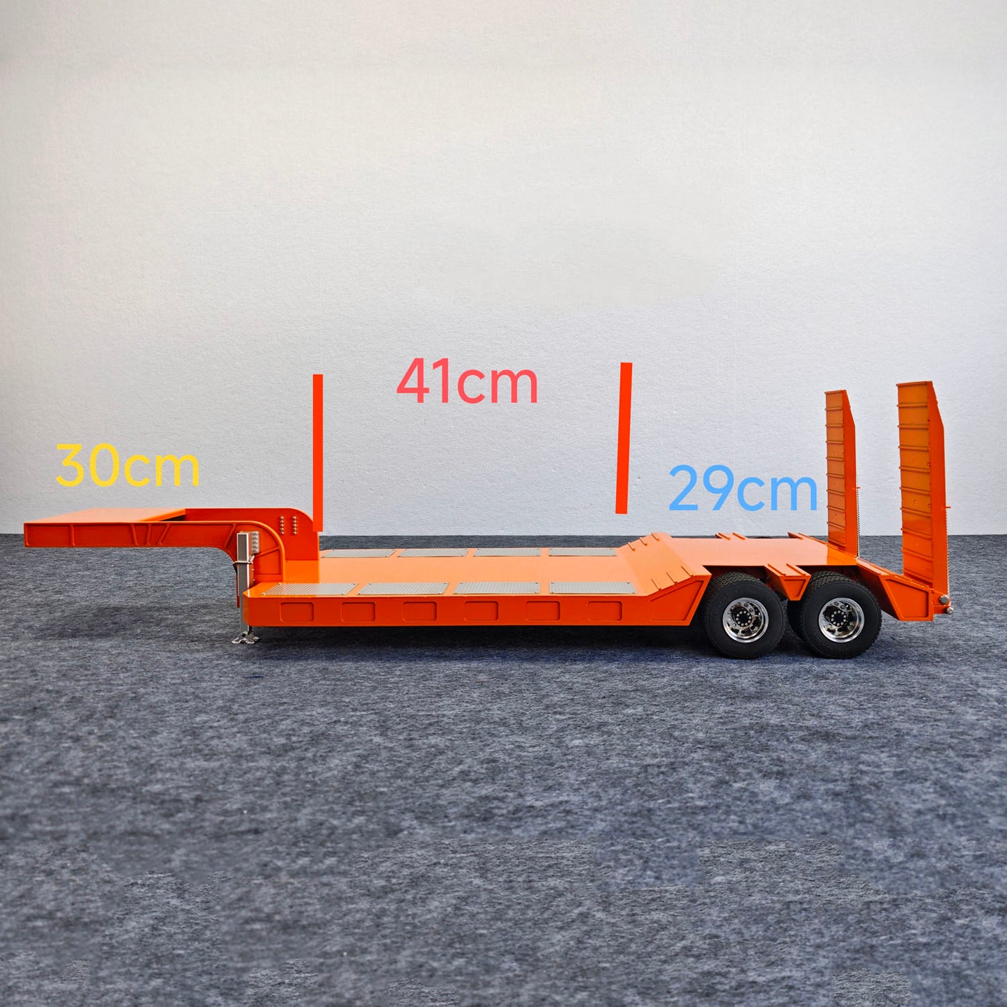 2 Axles Metal Semi Trailer Spring Support Legs Tail Plate for 1/14 DIY Remote Control Tractor Truck No Light