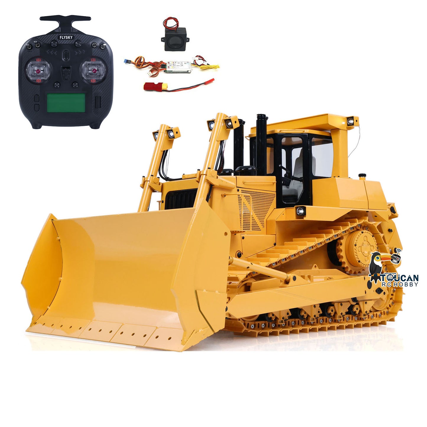 JDModel Metal 1/14 DXR2 RC Hydraulic Bulldozer Remote Controlled Dozer W/ New Sound Module Simulation Model PNP/RTR Optional Versions