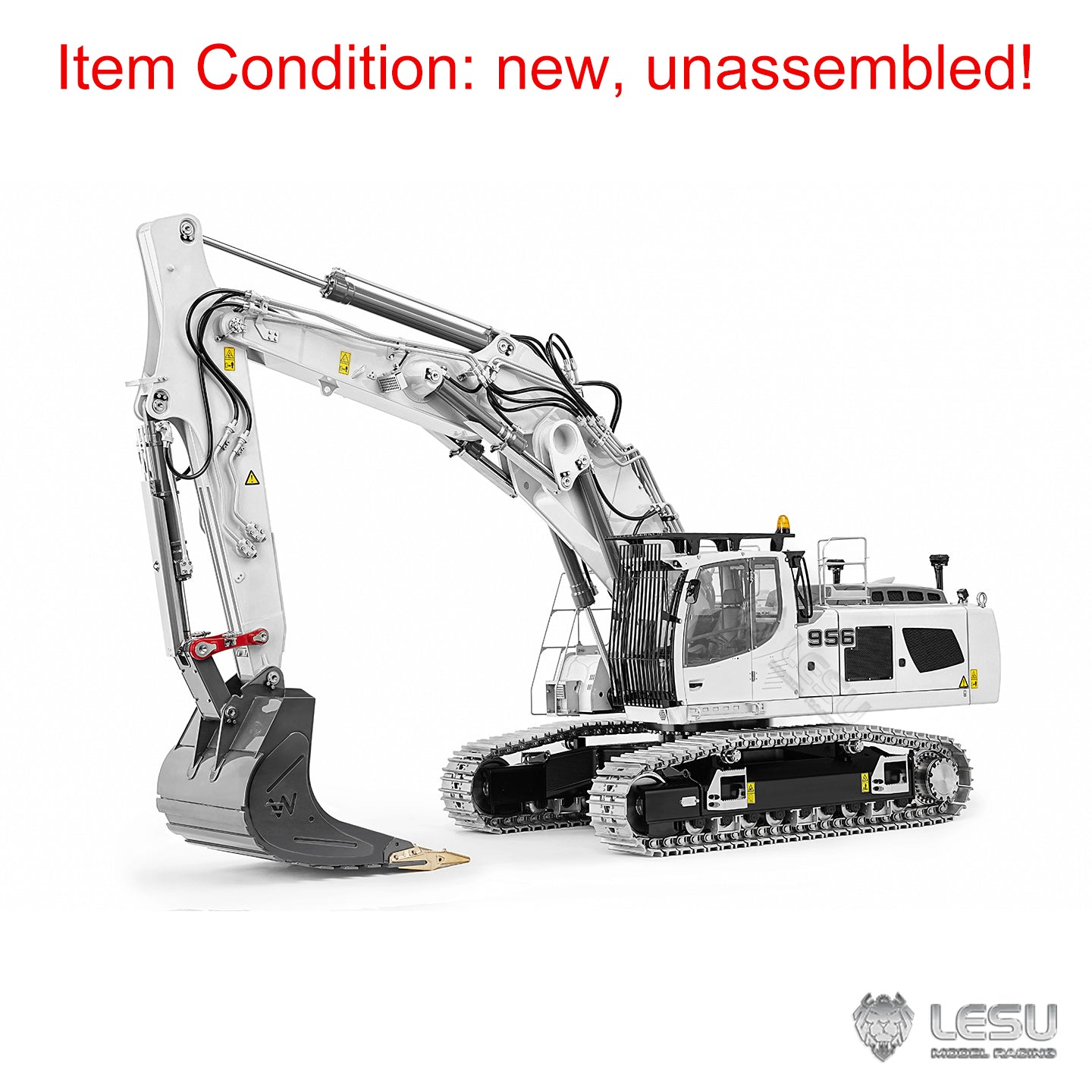 LESU 1/14 3 Arms Remote Control Metal Hydraulic Excavator Aoue LR956 KIT RC Digger Model 7CH Valve GPS 4MPA Dual Pumps Light ESC Unassembled