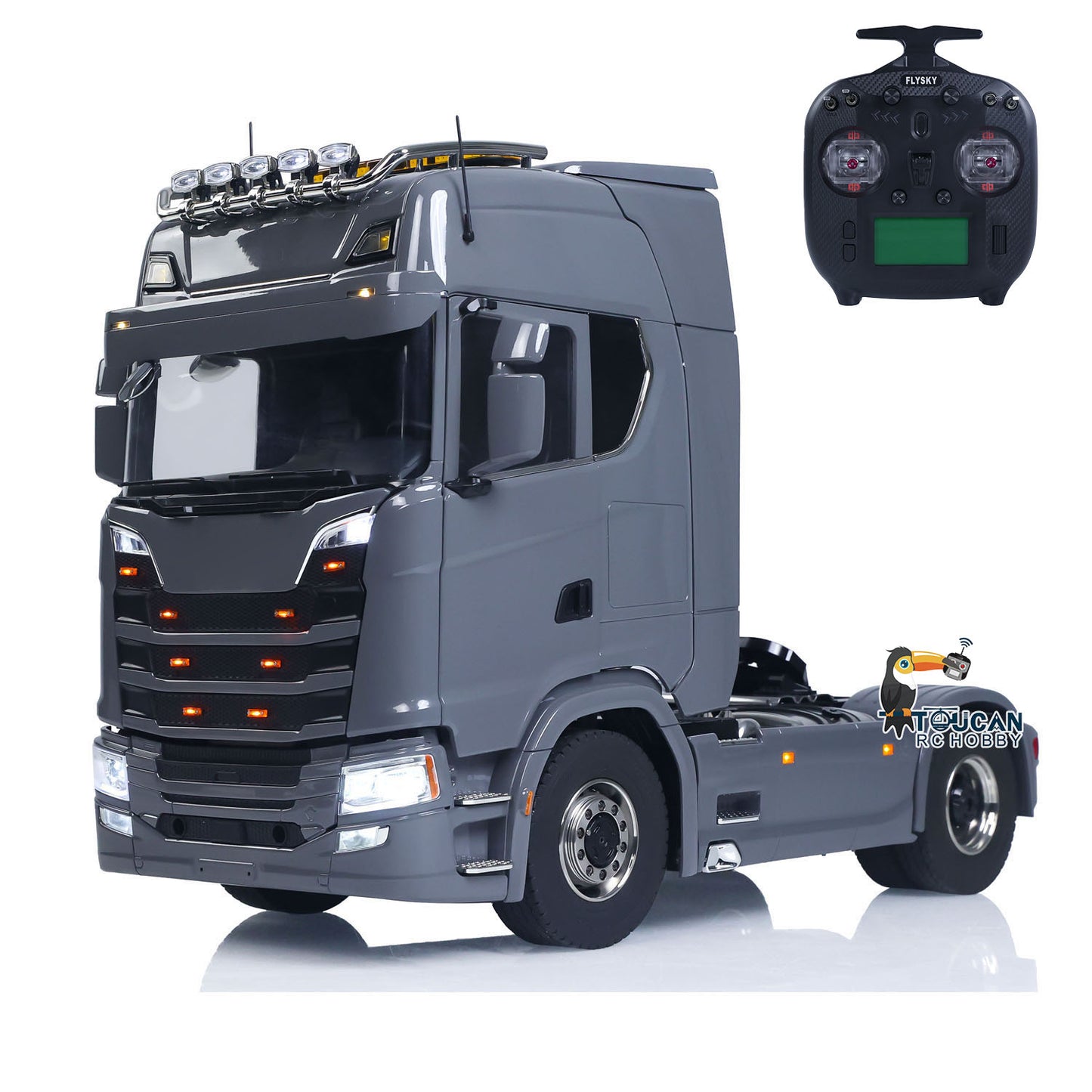 Metal Chassis Fifth Wheel 4X4 1/14 3Speed Radio Control Tractor Truck 770S Axle Locks Brushed ESC Motor Light System No Battery