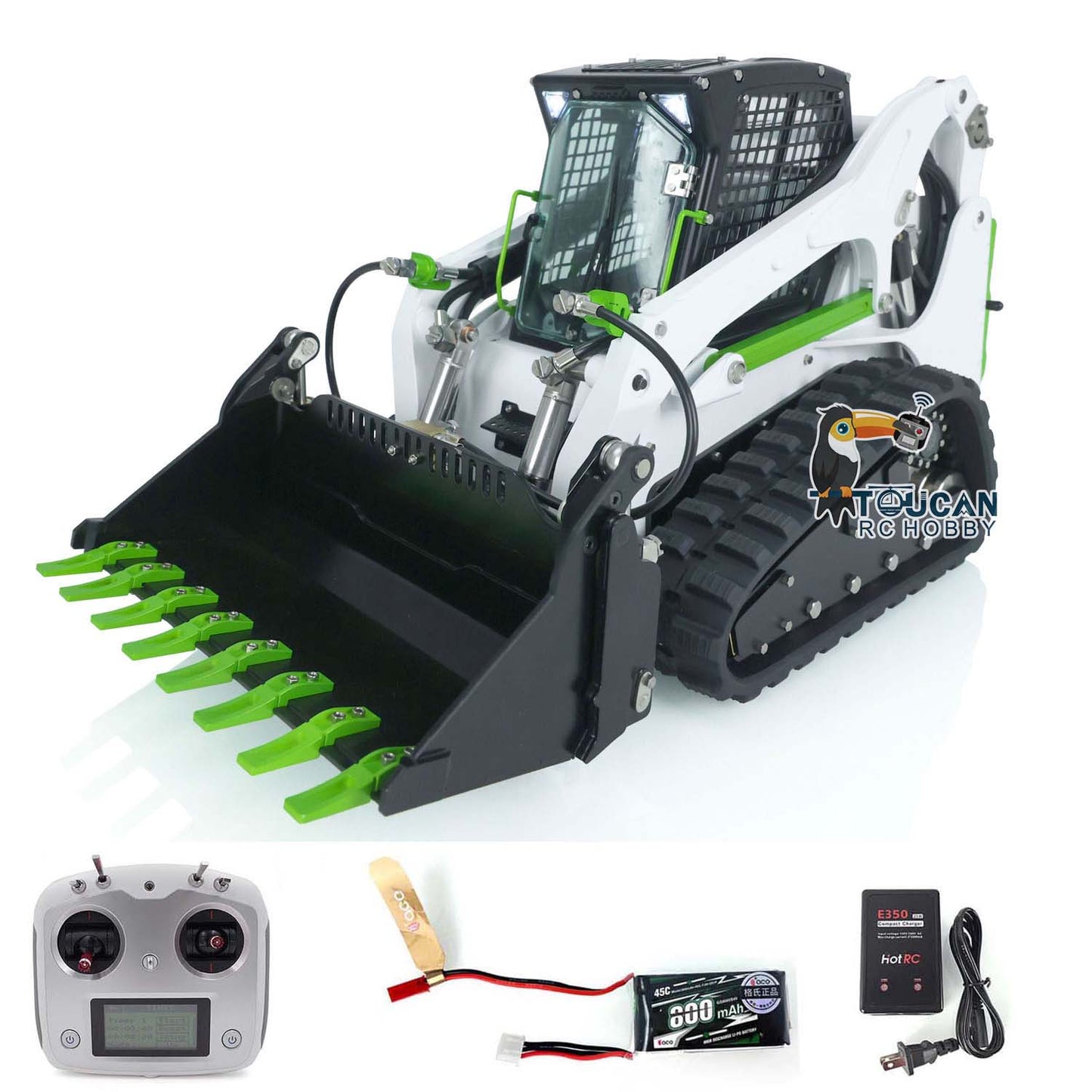 LESU 1/14 Aoue LT5 RC Hydraulic Skid-Steer Loader Remote Controlled Vehicle Electric Model I6S Radio Battery Model
