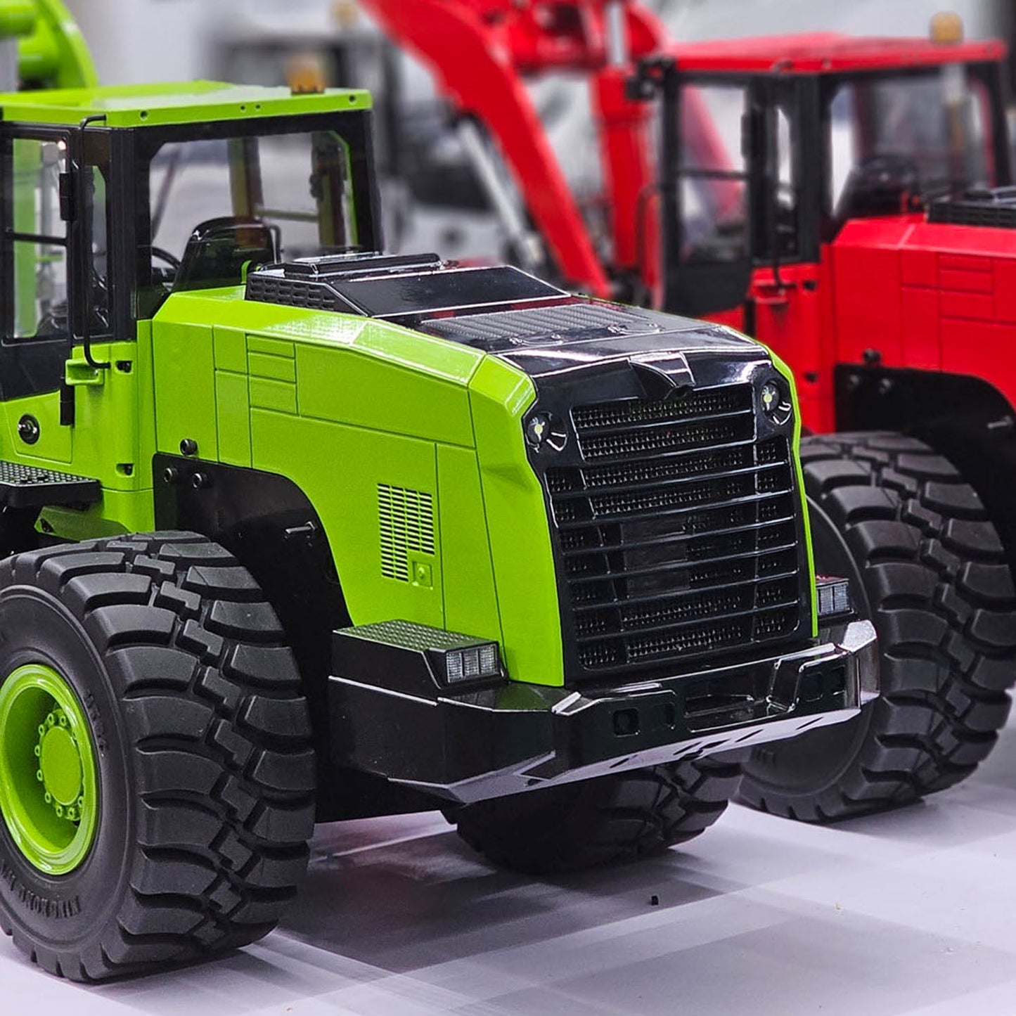 Metal 1/14 RC Hydraulic Loader WA480 Heavy Construction Machine Differential Lock Axles Quick Coupler Fork Light Sound ST8