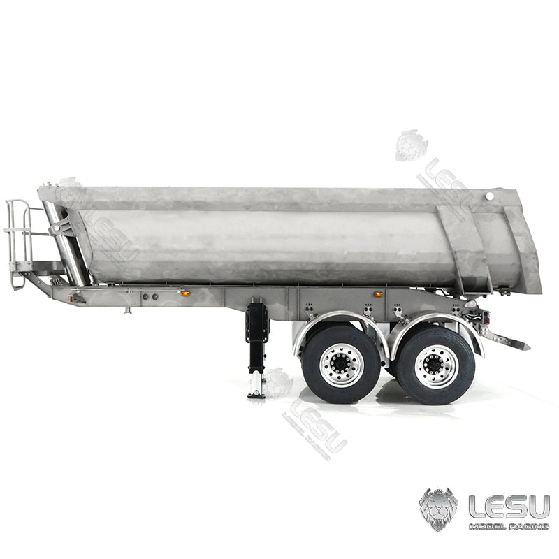 LESU 1/14 Metal Bucket U Type Hopper Hydraulic Semi RC Trailer Truck DIY Cars Model Dumper ESC Oil Tank Electric Legs TAMIIYA