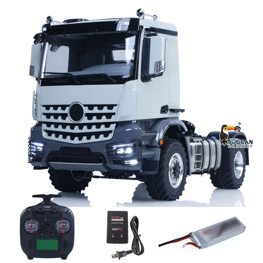1/14 RC Tractor Truck L44 Remote Control Farm Vehicle Model Sequential Turn Signal 4×4 Axle Differential Lock 3Speed Gearbox ST8 Radio Controller