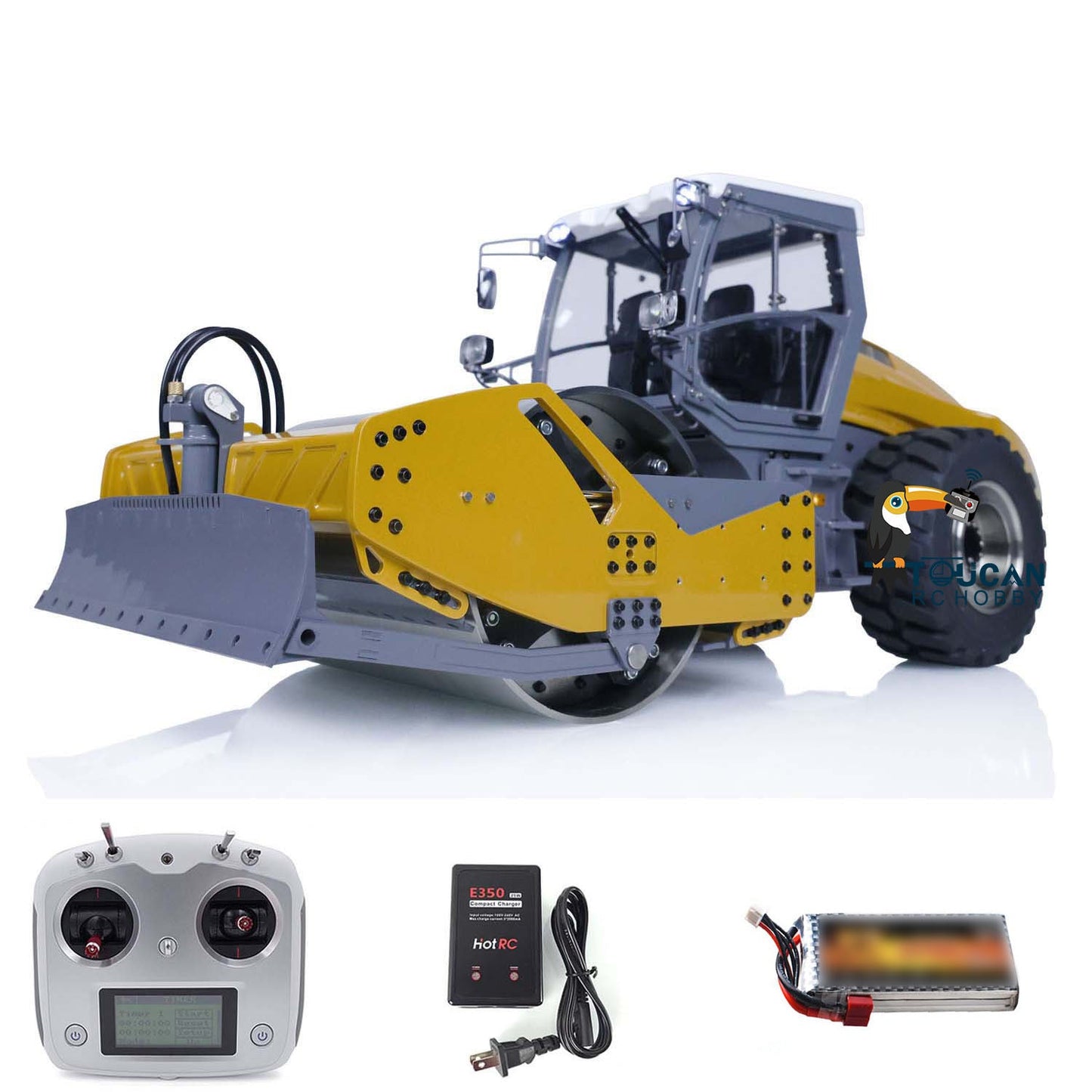 LESU 1/14 RC Hydraulic Road Roller Model Painted and Assembled Motor Aoue-H13ixc Motor ESC Light Sound I6S Controller PNP