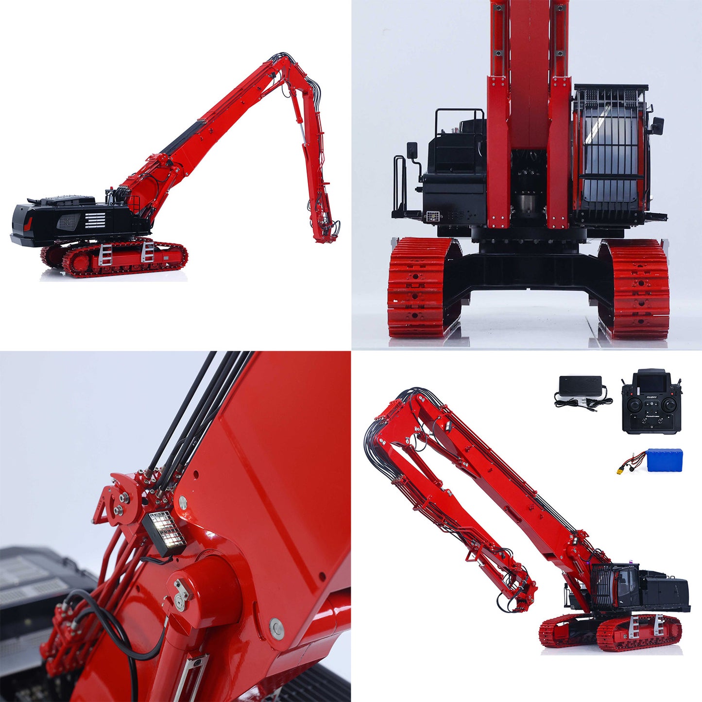 CUT 1/14 K970-300 Metal RC Hydraulic Excavators Model Remote Control Demolition Machine 5048 Brushless Motor CNC Alloy Chassis