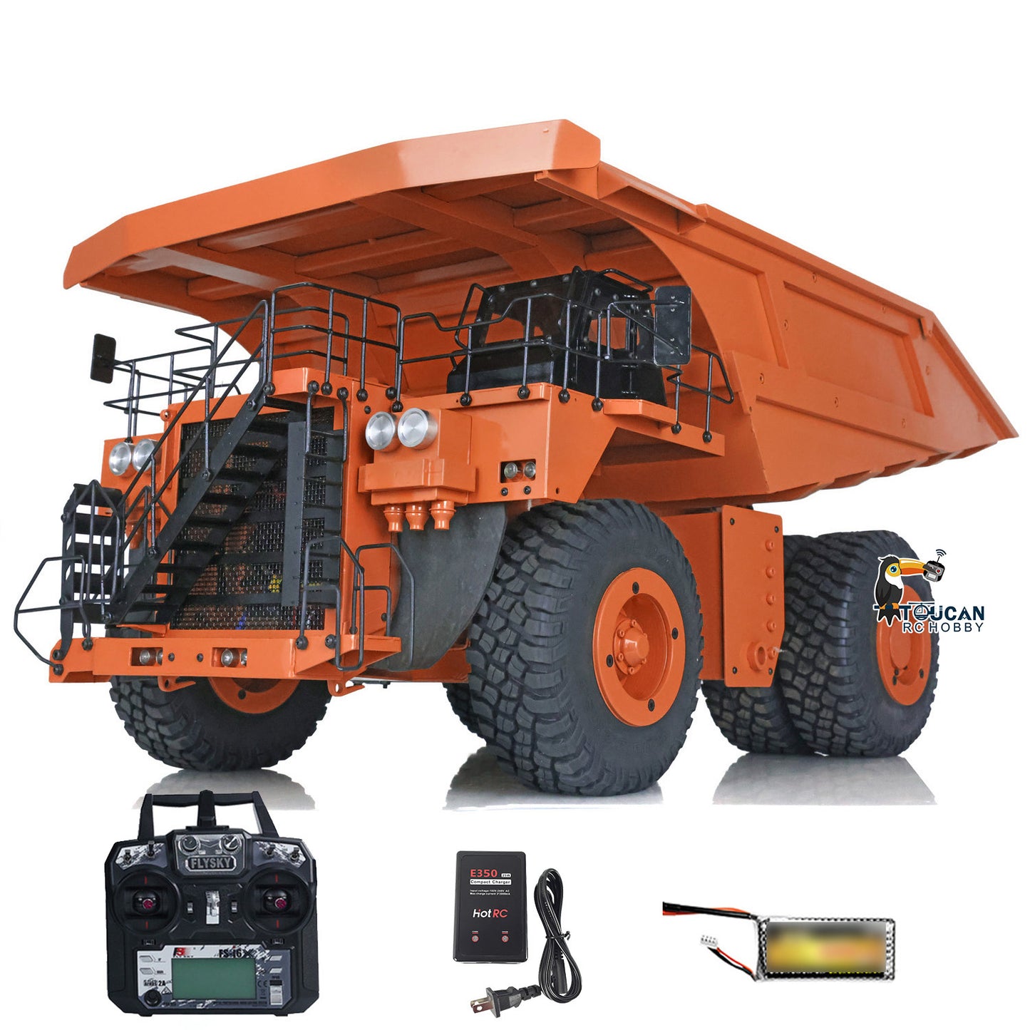 1/20 RC Metal Hydraulic Mine Truck 793D Dumper Flysky I6X Radio Light System Heavy Tipper Truck for Mining Excavator Model