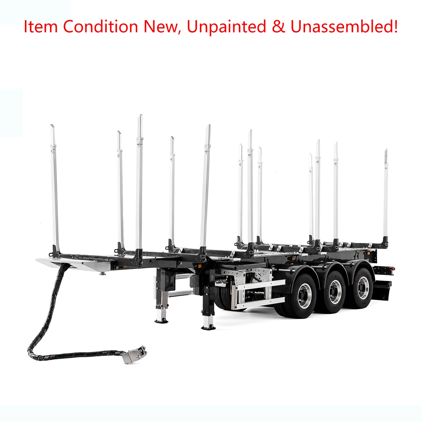 LESU 1/14 Metal RC Log Semi Trailer KIT Wood Transport Vehicle Light Electric Drum Brake Lifting Leg for TAMIYA Tractor Dumper Unassembled