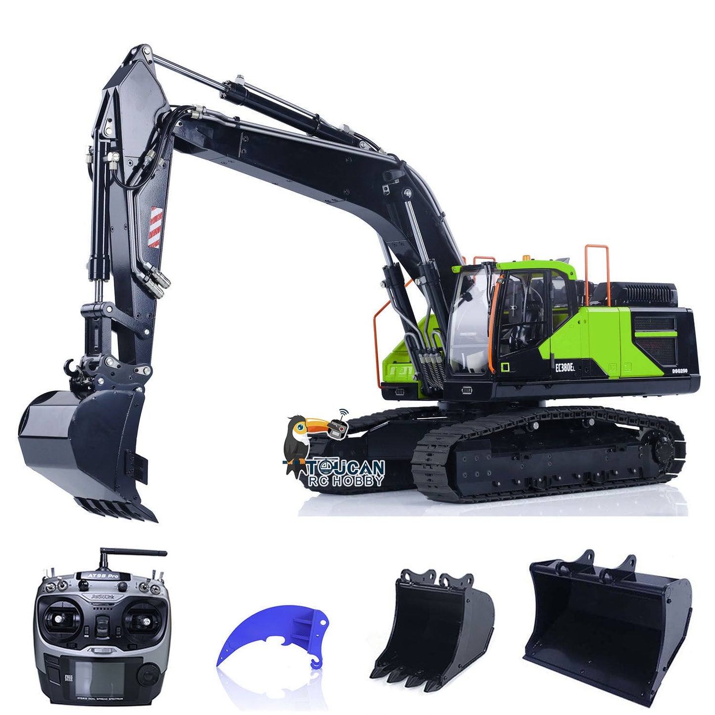 MTMODEL 1/14 2 Arms EC380 Metal RC Hydraulic Excavator Tracked Electric Wireless Control Digger Model Heavy Machine Vehicles