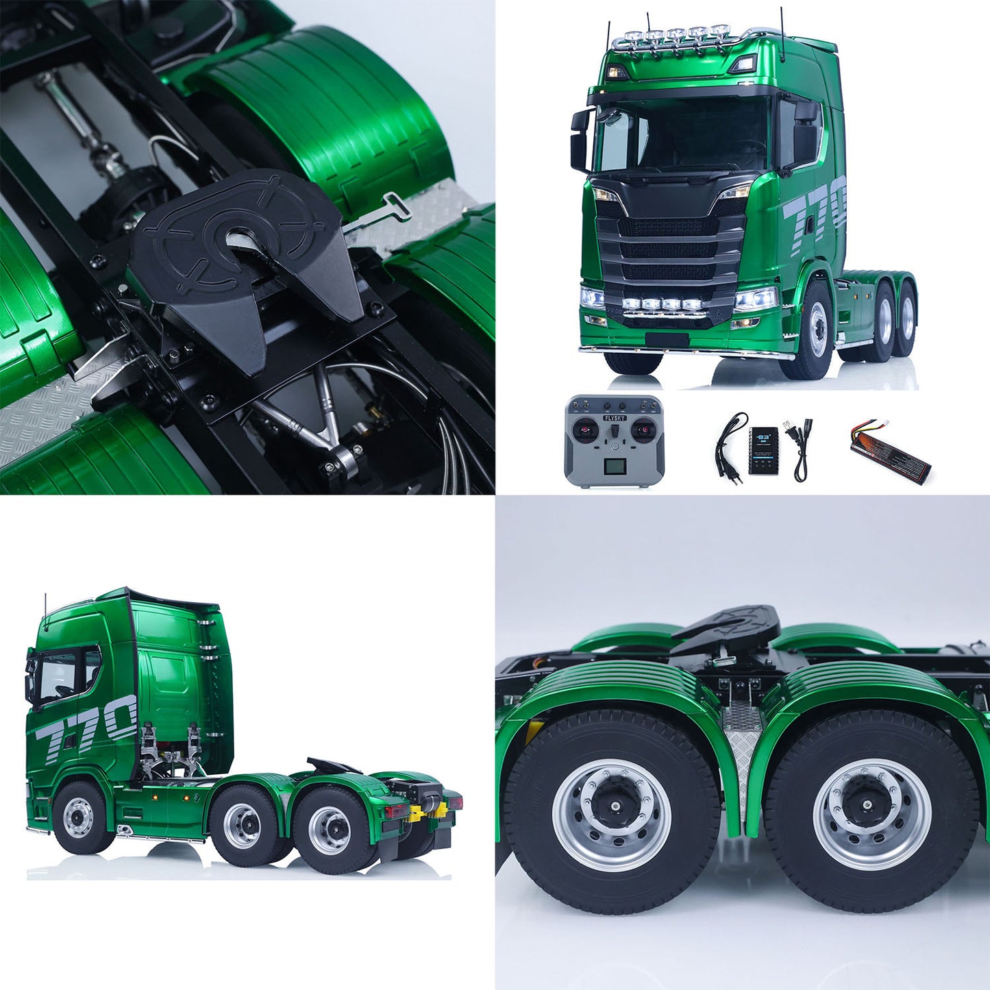 Fast Shipping 1/14 KABOLITE RC Tractor Truck 770S 100 6X6 2Speed Romote Control Vehicle Axle Locks Metal Chassis Rail Openable Door RTR