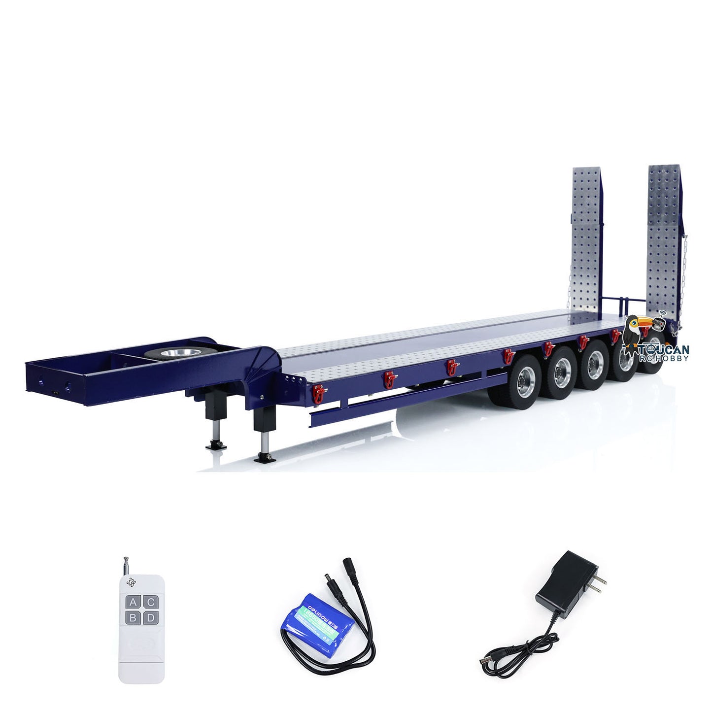 5-Axle Metal Semi Trailer for TAMIYA 1/14 RC Tractor Truck Remote Control Dumper