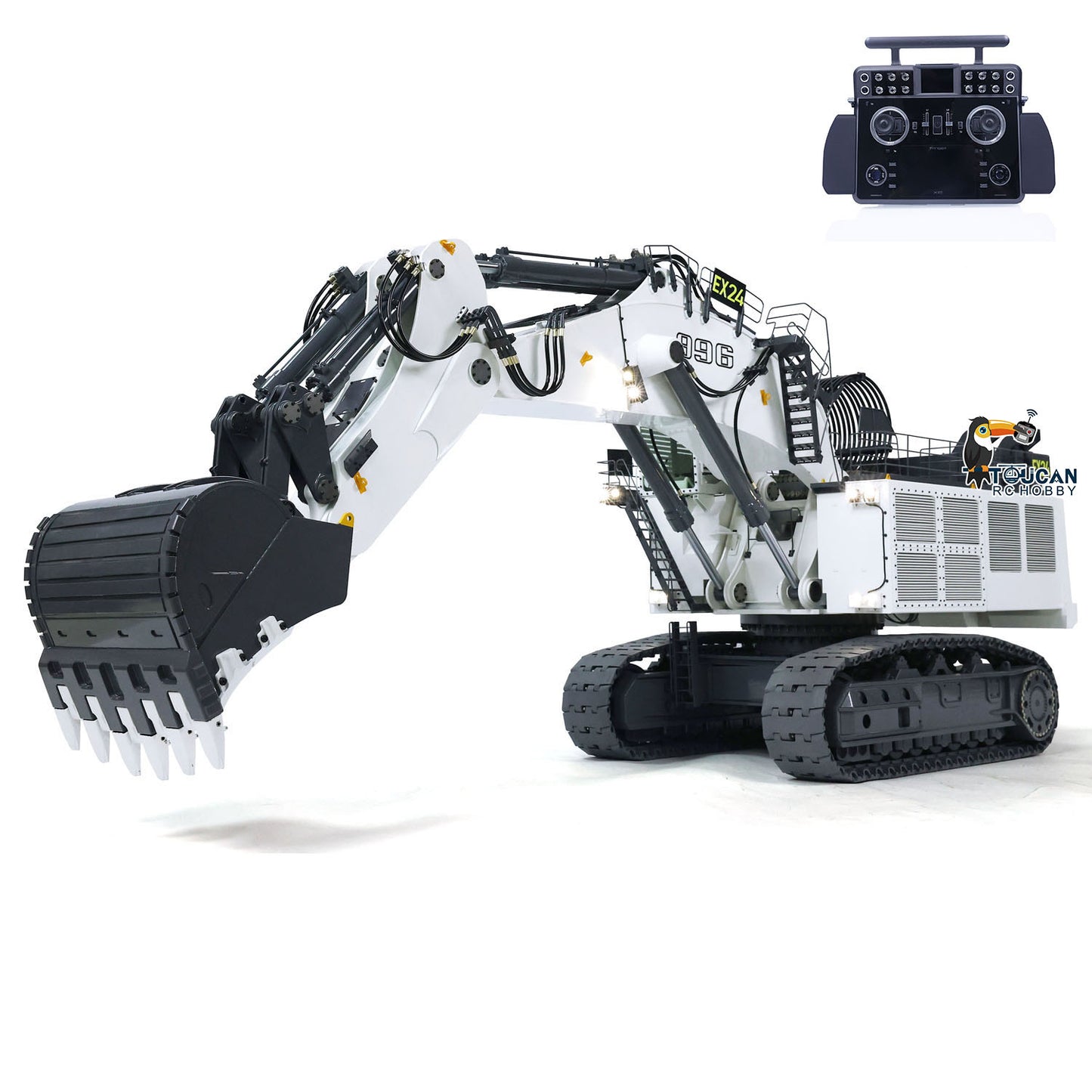 1/20 Metal Painted Assembled RC Hydraulic Equipment Remote Controlled Excavator for 996 Taranis XE Radio Digger Frsky-Taranis-XE