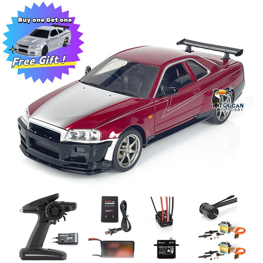 Capo R34 4*4 1/8 Metal RC Roadster Cars Remote Control Drift Racing Vehicle Model Upgraded Version Brushless Motor Light System