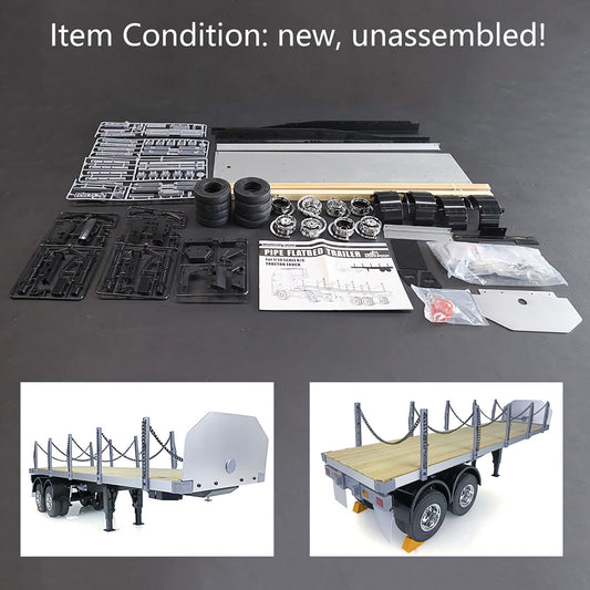 US STOCK TOUCAN 1/14 2Axle RC Tractor Flatbed Semi Trailer Truck for DIY TAMIYA Model