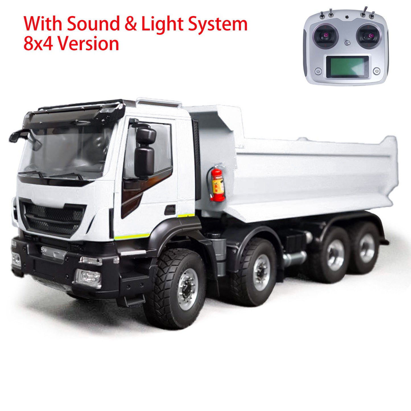 1/14 8x4 Metal Hydraulic RC Dumper Truck Radio Control Tipper Car Simulation DIY PNP Model LED Light 2-speed FlySky I6S