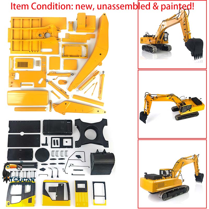 1/14 LESU PC360 Metal RC Excavator Truck Tracks KIT Sprocket ESC Motor Cabin Metal Tracks Grab Grapple Fixed Mount Bucket