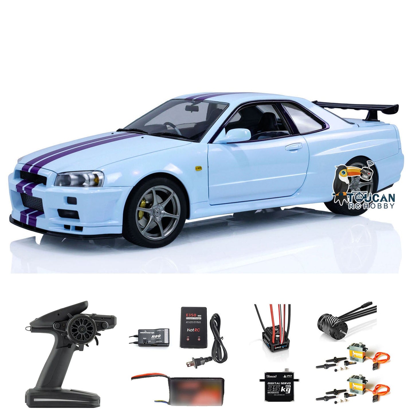 Capo 1:8 4x4 RC Drift Car Remote Control Roadster RTR R34 High-speed Hobby Model DIY Toys Brushless Motor Assembled Painted