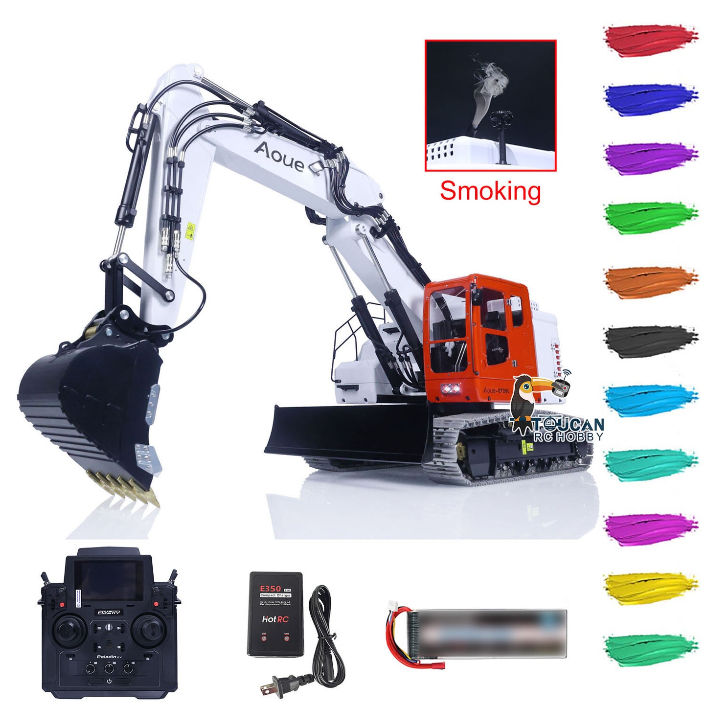 Metal LESU 1/14 RC Hydraulic Excavator Aoue ET26L PL18EV RTR Digger Model Sounds