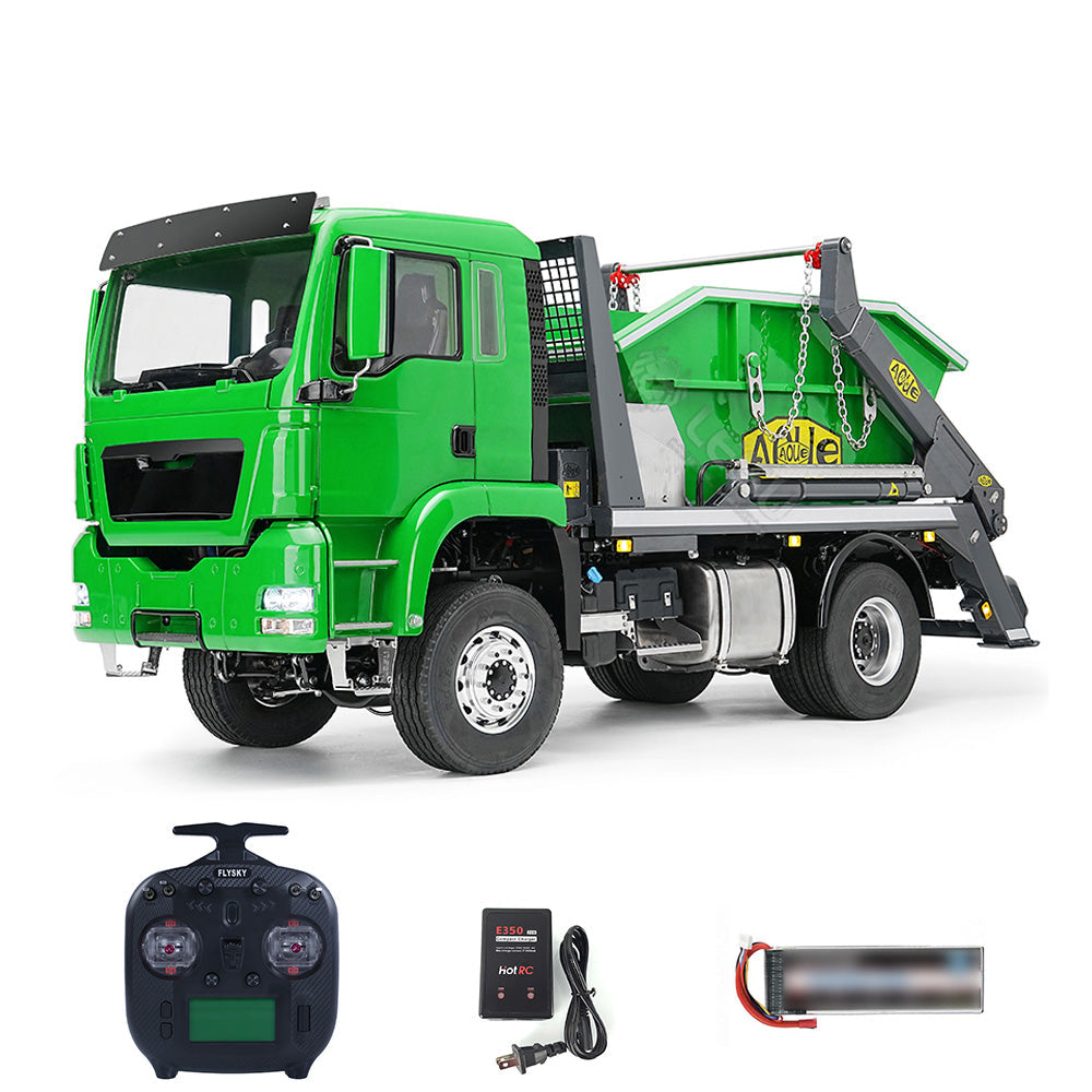 LESU Metal 1/14 RC Hydraulic Swing Arm Garbage Truck 4X4 Skip Loader RTR TGS Car
