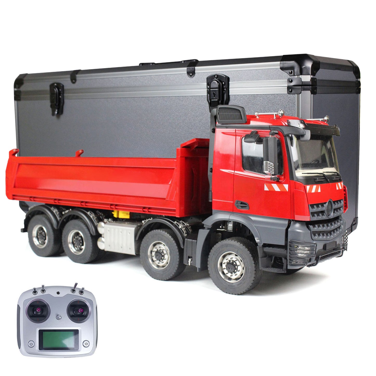 Metal 8*8 1/14 RC Hydraulic Dump Truck Radio Controlled Tipper Car Sounds Lights Painted and Assembled Hobby Model ESC Servo