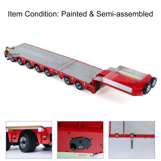 1/14 2+5 Axles RC Metal Heavy Trailer Lowboy Trailer For TAMIYA LESU RC Tractor Truck Radio Controlled Lorry Excavator Loader